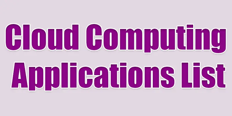 cloud computing applications list