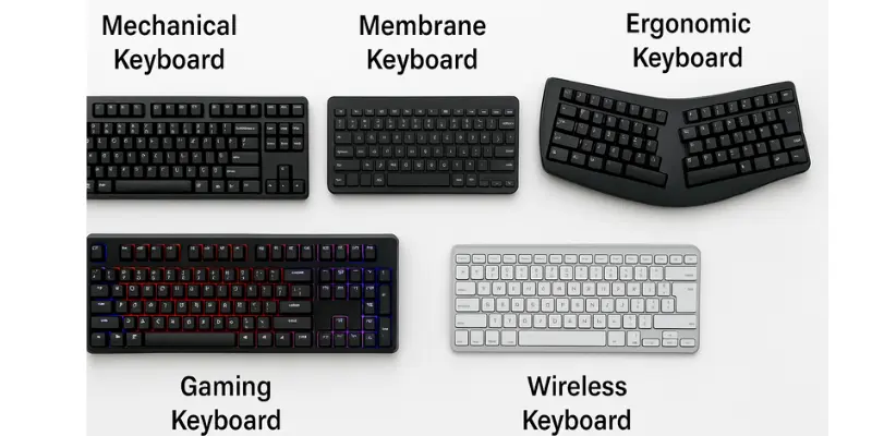 different kinds of computer keyboards
