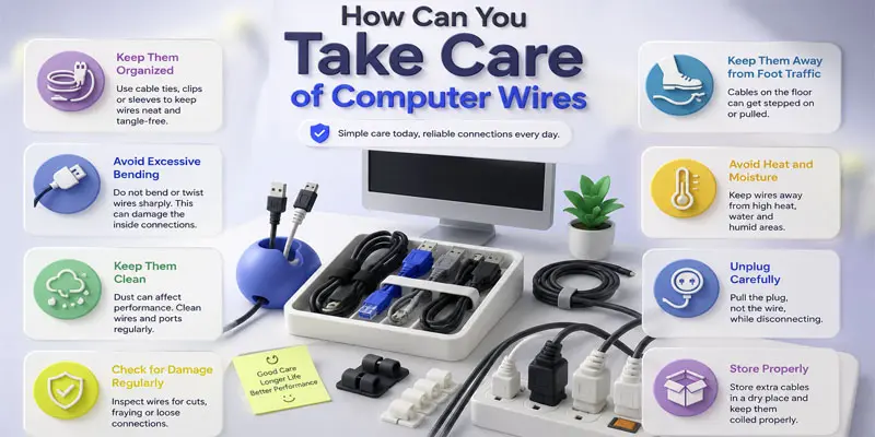 how can you take care of computer wires