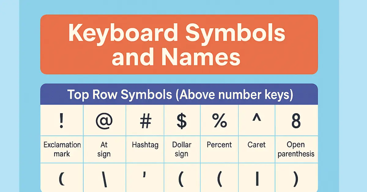 All Keyboard Symbols and What They’re Really Called