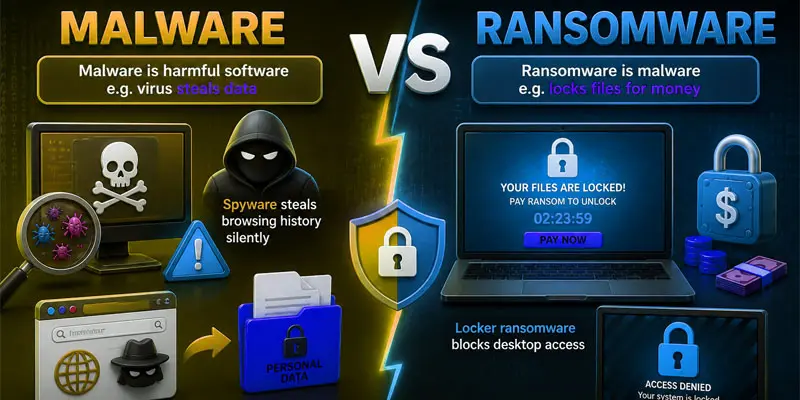 malware vs ransomware