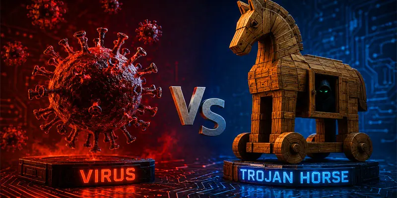virus vs trojan horse