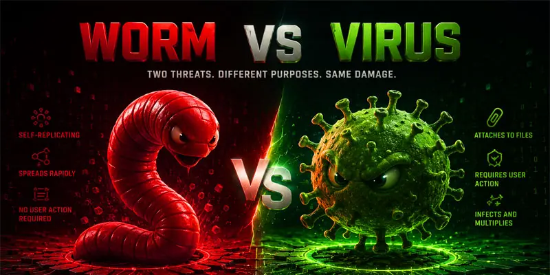 virus vs worm